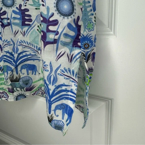 Nimo With Love Cotton Print Kaftan Midi Dress with Tassel - Picture 4 of 10